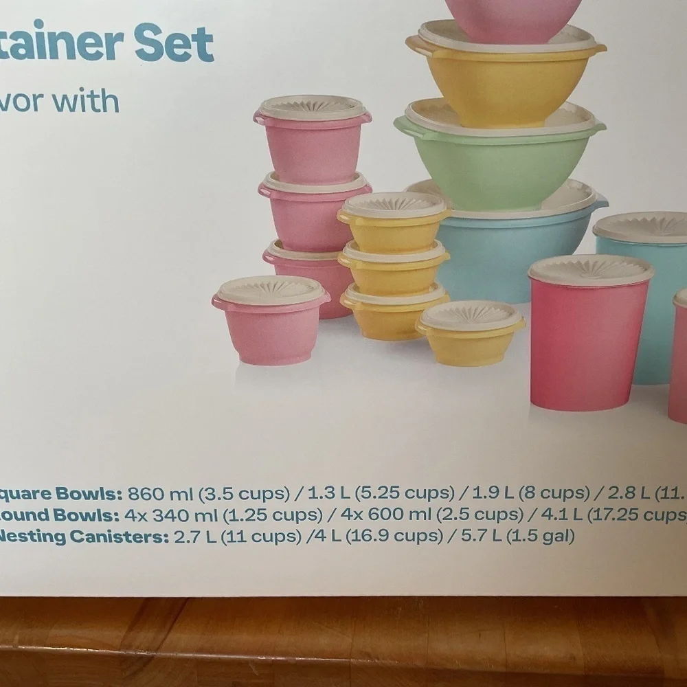 New with box Tupperware Heritage Collection 32 Piece Food Storage Container Set